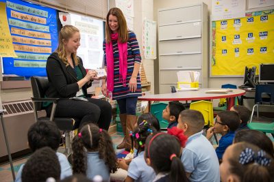 Emily Baseler and Kennelly School teacher Donna Heikkinen