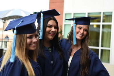 Class of 2017 Graduates Celebrating Prior to Undergraduate Ceremony