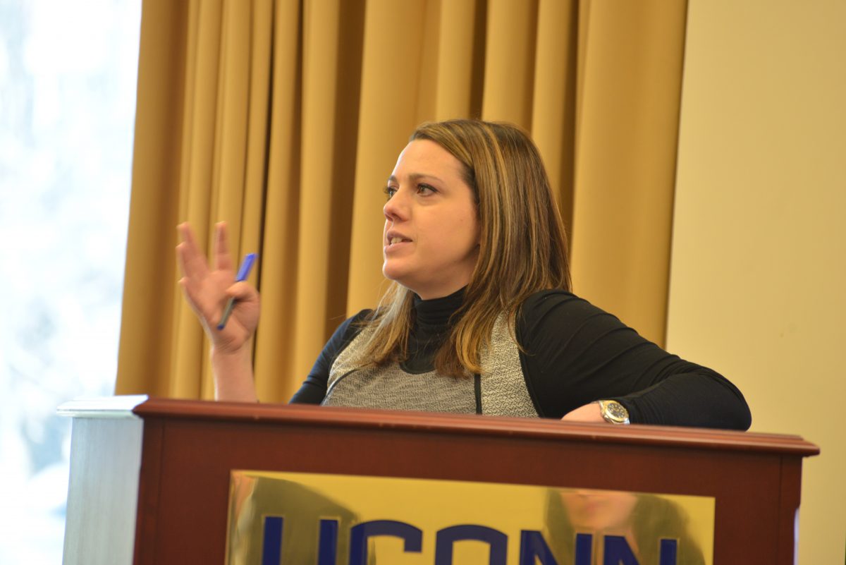 Bianca Montrosse-Moorehead was one of the three panelists at CBER’s April Breakfast Brown Bag.