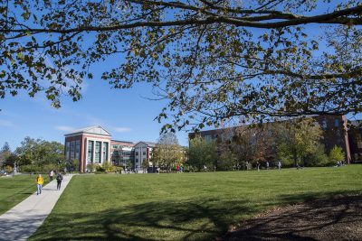 View of Gentry Building in Autumn