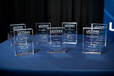 Engraved book awards presented at 2019 Neag School Alumni Awards Celebration