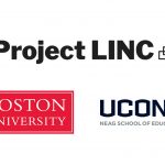 Project LINC logo, Boston University logo, and Neag School logo.