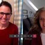 Karen and Lauren conduct an online meeting.