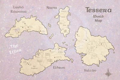 Map of fictional world Tessera.
