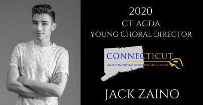 Jack Zaino, 2020 CT-ACDA Young Choral Director of the Year.
