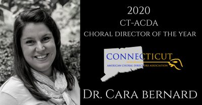 Cara Bernard, 2020 CT-ACDA Choral Director of the Year.