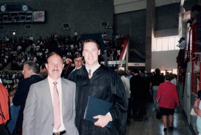 Professor Emeritus William Servedio with UConn alum Jay Moran.