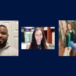 2021 Alumni Board Scholarship recipients Jordane Virgo, Lauren Dougher, and Elizabeth Canavan.