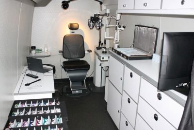 Inside of Vision to Learn mobile clinic.